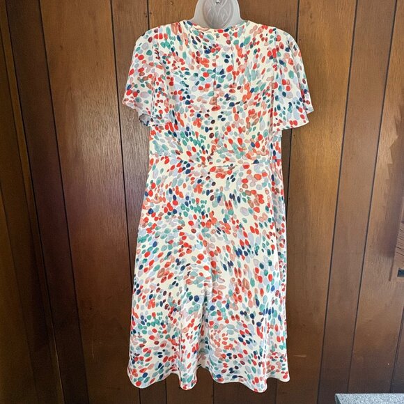 Anthropologie Maeve Dress‎ XS Watercolor Ruffled Sleeve Cold Shoulder Boho Flowy - Picture 7 of 12